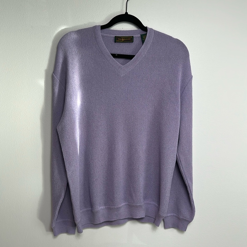 Men's Purple V-Neck Sweater